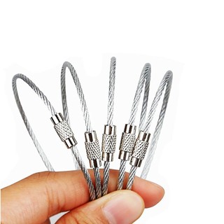 5 / 10 Chiếc Móc Khóa Thẻ Dây Thép Không Gỉ Dây Cáp Vòng Vít Khóa Tiện Ích Vòng Chìa Khóa DIY Dụng Cụ Cầm Tay Chiều Dài 110 / 150 / 200 / 250mm