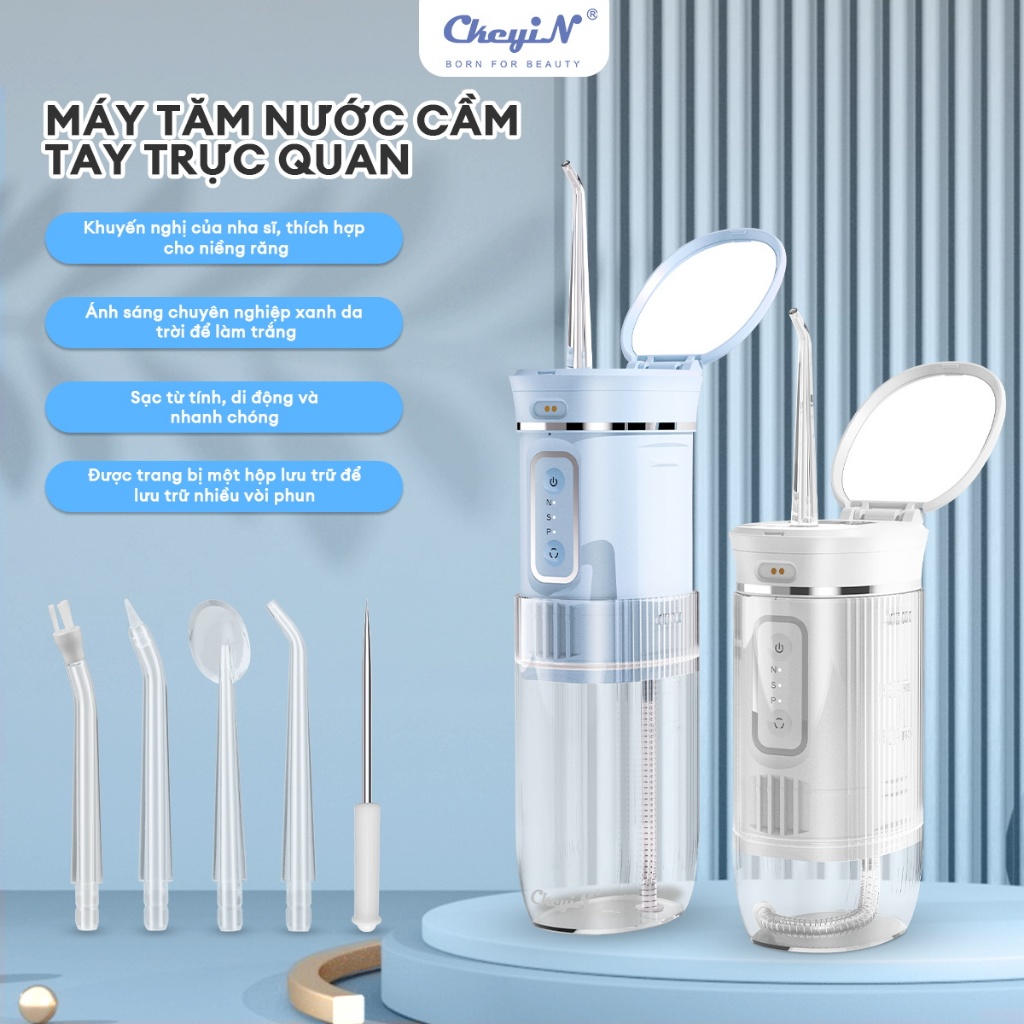 Ảnh CkeyiN Máy tăm nước 3 chế độ có thể sạc lại tiện lợi chuyên dụng chăm sóc răng miệng KQ136 DG003 2