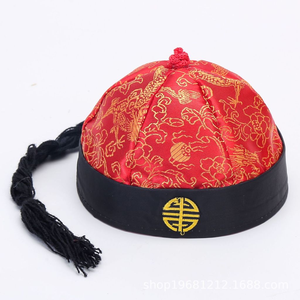 Mũ Hóa Trang Phong Cách Trung Quốc Kèm Dây Buộc Tóc Đuôi Ngựa Qing