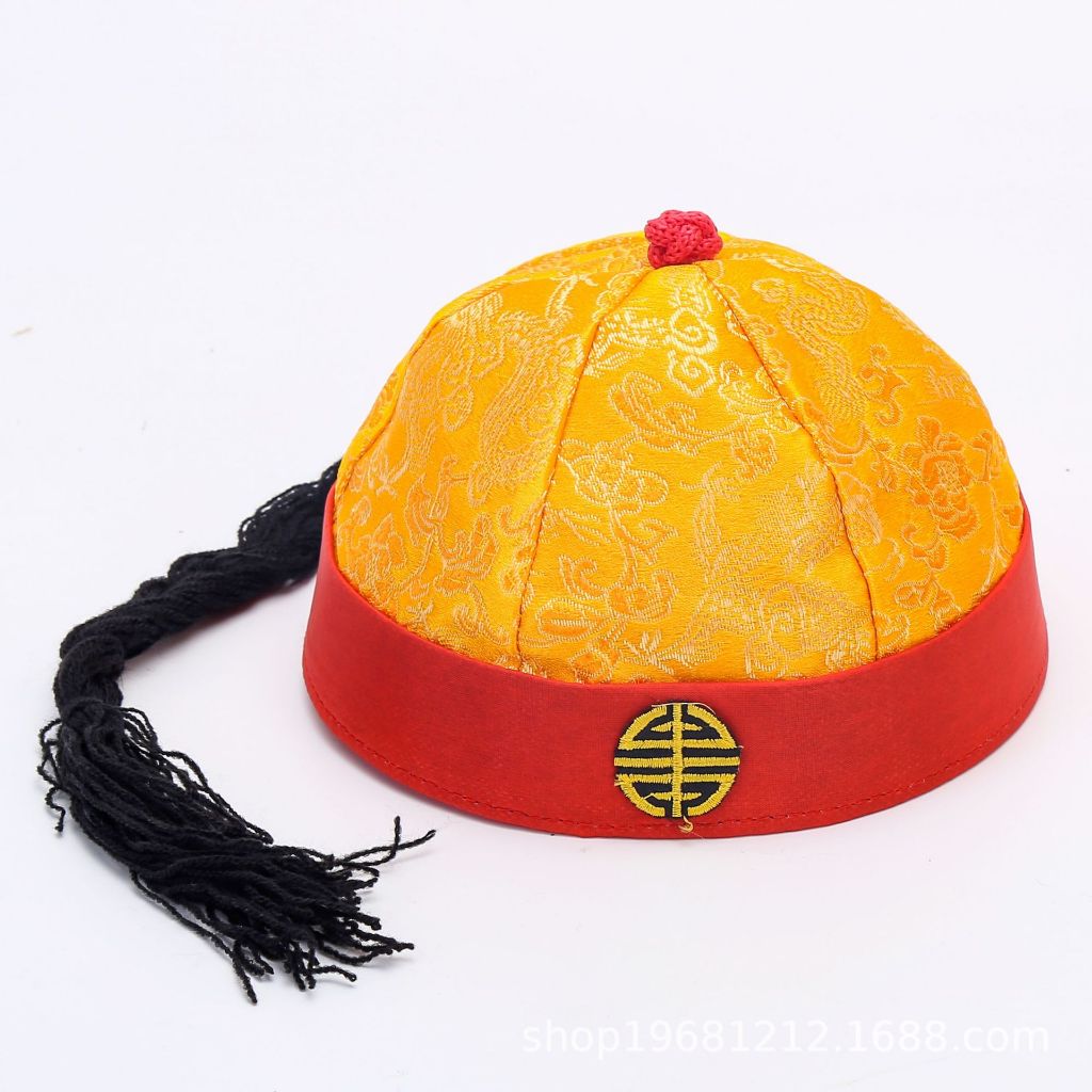 Mũ Hóa Trang Phong Cách Trung Quốc Kèm Dây Buộc Tóc Đuôi Ngựa Qing