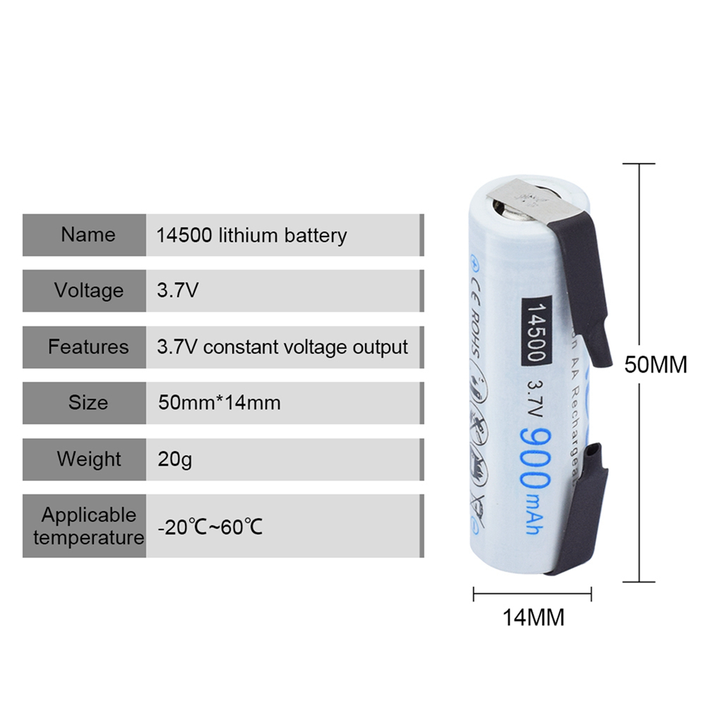 Pin sạc CITYORK 14500 Pin Lithium 3.7V Pin AA 900mAh laser Con trỏ Pin ...