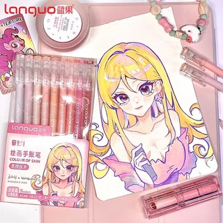 Gel màu Languo 117 bút Thanh toán chung morandi tím muối biển xanh xanh xanh hồng Công suất lớn Morandi màu sắc để vẽ tranh pxb3