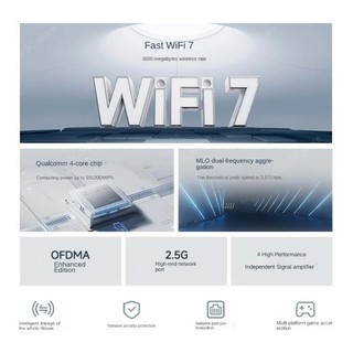 Bộ định tuyến Xiaomi BE3600 WiFi 7 MLO Tăng tốc chơi game mạng băng tần kép IPTV 2.5G Bộ lặp cổng Ethernet cao cấp VPN