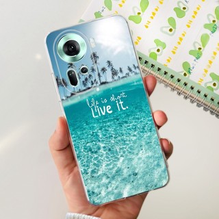 Dành Cho OPPO Reno 11 5G Vỏ 2024 Thời Trang Mới Hoa Hoạt Hình Trong Suốt Silicon Mềm TPU Ốp điện thoại Cho Reno11 CPH2599 Vỏ