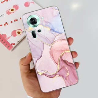 Dành Cho OPPO Reno 11 5G Vỏ 2024 Thời Trang Mới Hoa Hoạt Hình Trong Suốt Silicon Mềm TPU Ốp điện thoại Cho Reno11 CPH2599 Vỏ