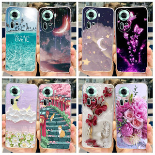 Dành Cho OPPO Reno 11 5G Vỏ 2024 Thời Trang Mới Hoa Hoạt Hình Trong Suốt Silicon Mềm TPU Ốp điện thoại Cho Reno11 CPH2599 Vỏ