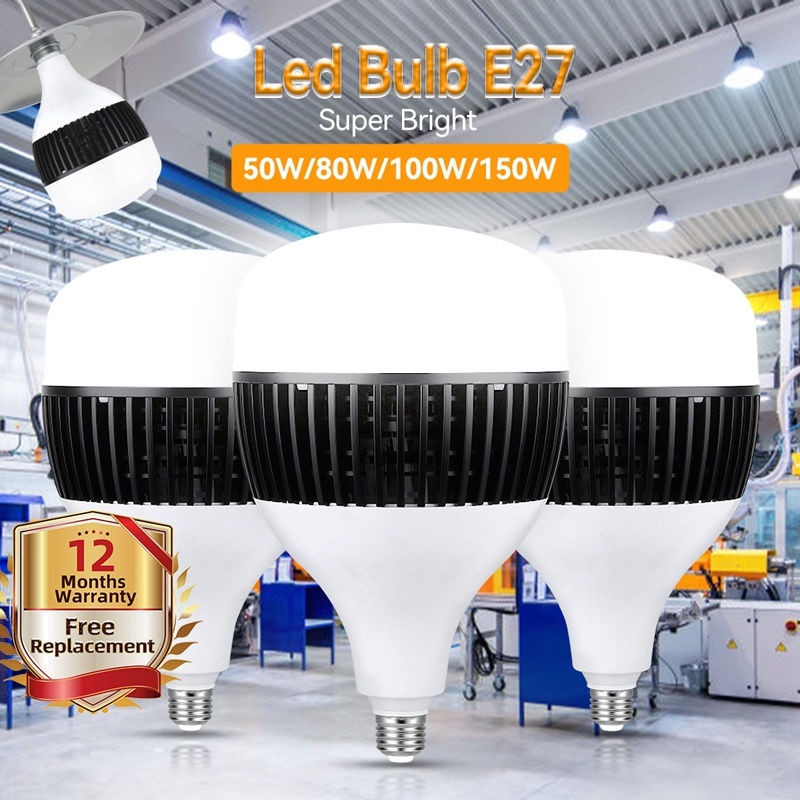Bóng Đèn Led Siêu Sáng 50w 80w 100w 150w Đèn Led Ac 220-240V Chiếu Sáng Ngoài Trời Công Suất Cao Lạnh Trắng An Ninh Đèn Phố