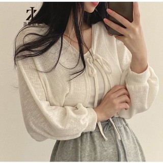 ZHELIHANGFEI Áo khoác cardigan màu sắc nhã nhặn thời trang thanh lịch cho nữ