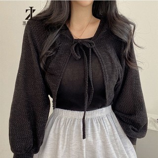 ZHELIHANGFEI Áo khoác cardigan màu sắc nhã nhặn thời trang thanh lịch cho nữ