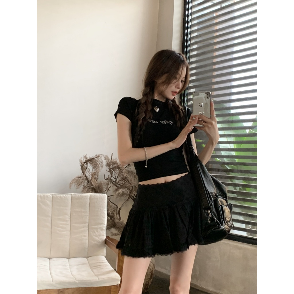 【BANKO】Váy chữ A màu trắng phong cách múa ba lê thời trang dành cho nữ