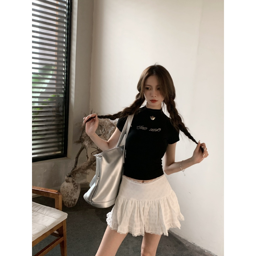 【BANKO】Váy chữ A màu trắng phong cách múa ba lê thời trang dành cho nữ