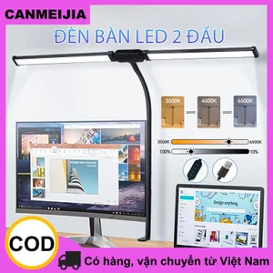 Đèn bàn LED CANMEIJIA 24W Đèn bàn để bàn hai đầu có thể điều chỉnh độ sáng vô cấp 3 màu có thể gập lại Kẹp đèn màn hình máy tính để làm việc tại văn phòng, chơi game, học tập