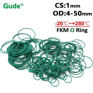 FKM Green Fluorine Cao su O-Ring OD Độ dày 4-50mm CS 1mm Vòng đệm kín Vòng đệm chống dầu Axit & kiềm 2 / 4 / 5 / 10 / 20 Chiếc