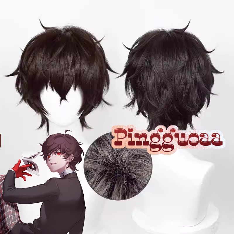 Anime P5 Hero Kurusu Akira Cosplay Wig Persona 5 Ren Amamiya 30cm Short ...