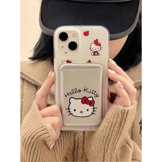 Ví điện thoại nữ tính bạc Thích hợp cho giá đỡ thẻ điện thoại từ tính Iphone 15promax