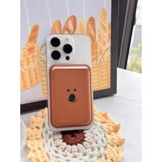 Ví đựng thẻ điện thoại từ tính hình gấu nâu thích hợp cho giá đỡ điện thoại iPhone 15promax
