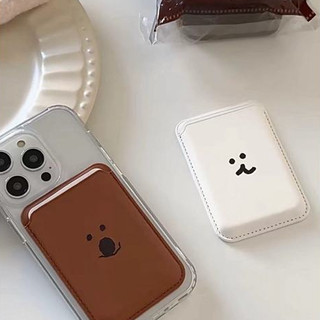 Ví đựng thẻ điện thoại từ tính hình gấu nâu thích hợp cho giá đỡ điện thoại iPhone 15promax