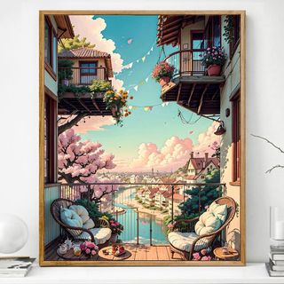 MOZI✨nhà trên cây 40*50cm tranh tô màu theo số tranh sơn dầu số hoá tranh số hóaBan Công Trong Nhà Cây Tranh Sơn Dầu Kỹ Thuật Số Tự Làm Tranh Tô Màu Giảm Sự Chán Bức Tranh Tay Kỹ Thuật Số Tranh Nhồi Bông Tô Màu Nhồi Bông Tranh Sơn Dầu Vẽ Tay Sơn