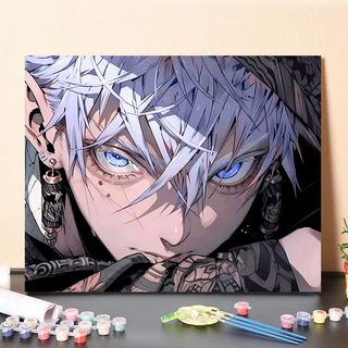 MOZI✨Trả lại chính tả 40*50cm tranh tô màu theo số nhân vật hoạt hình tranh sơn dầu số  sơn acrylic Gojo go Tranh Sơn Dầu Vẽ Tay Kỹ Thuật Số Tự Làm Trang Trí Nhà Cửa