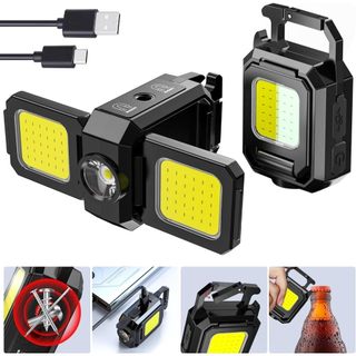 Đèn làm việc COB, Đèn pin Mini có thể sạc lại, 5 chế độ, Đèn LED móc khóa, Cắm trại khẩn cấp ngoài trời