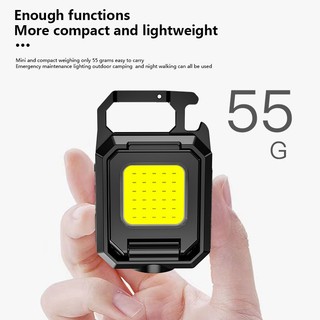 Đèn làm việc COB, Đèn pin Mini có thể sạc lại, 5 chế độ, Đèn LED móc khóa, Cắm trại khẩn cấp ngoài trời