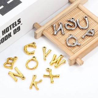 Thép không gỉ 26 Chữ Mặt Dây Chuyền Handmade Pvd 18K Mạ Vàng Áo Len Vòng Cổ Mặt Dây Chuyền Để Làm Đồ Trang Sức