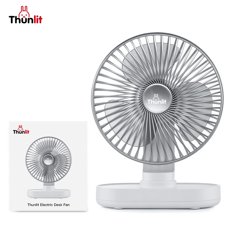 Ảnh Quạt điện để bàn Thunlit xoay đầu tự động 5000mAh có thể sạc lại 4 tốc độ gió chạy êm 1