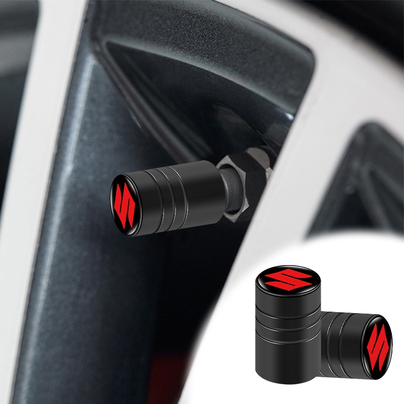4 Cái / bộ Bạc / Đen Kim Loại Lốp Van Áp Lực Nắp Lốp Áp Lực Không Khí Cho Xe Toyota Lexus Subaru BMW Mini Honda VW Skoda Benz