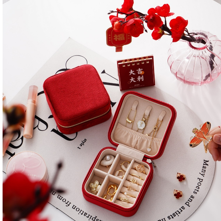 Casegrace Hộp Trang Sức Du Lịch Nhỏ, Hộp Trưng Bày Lưu Trữ, Quà Tặng, Đựng Bông Tai, Vòng Cổ, Vòng Tay