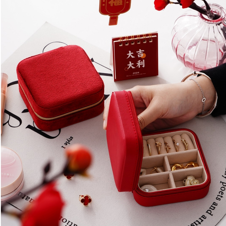 Casegrace Hộp Trang Sức Du Lịch Nhỏ, Hộp Trưng Bày Lưu Trữ, Quà Tặng, Đựng Bông Tai, Vòng Cổ, Vòng Tay