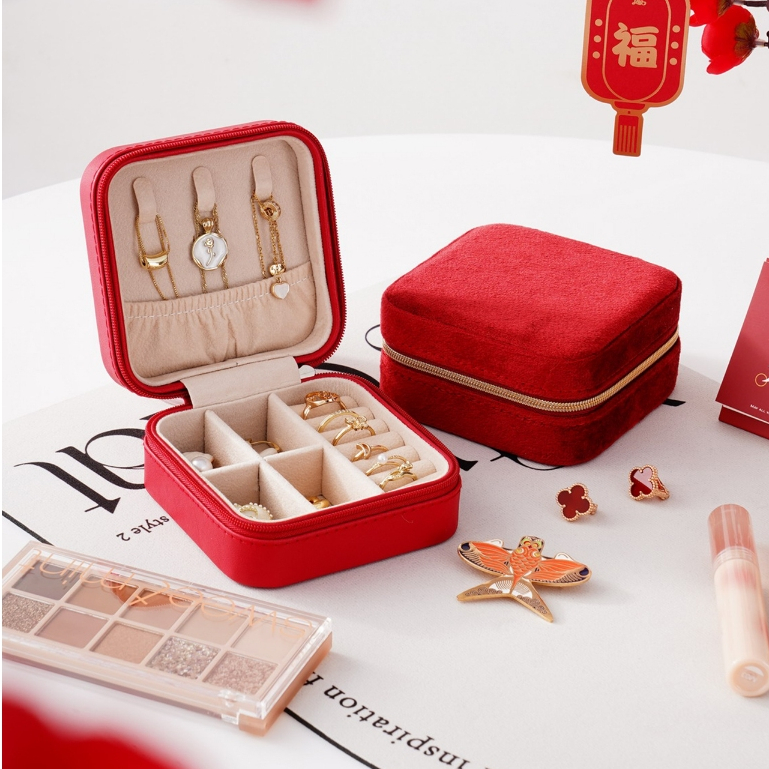 Casegrace Hộp Trang Sức Du Lịch Nhỏ, Hộp Trưng Bày Lưu Trữ, Quà Tặng, Đựng Bông Tai, Vòng Cổ, Vòng Tay