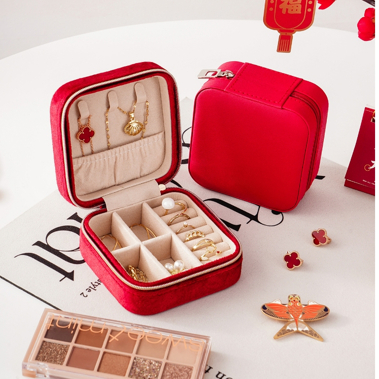 Casegrace Hộp Trang Sức Du Lịch Nhỏ, Hộp Trưng Bày Lưu Trữ, Quà Tặng, Đựng Bông Tai, Vòng Cổ, Vòng Tay