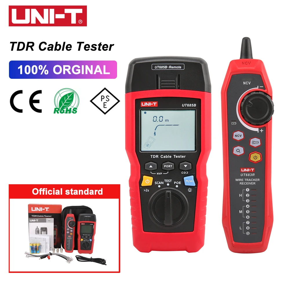 Uni-t UT685B KIT TDR Bộ kiểm tra cáp Cặp cáp mạng POE đồng trục Chiều ...