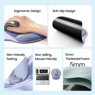 UGREEN Tấm Lót Chuột tiện dụng Hỗ trợ cổ tay Thân thiện với da Hai màu Thiết kế mềm Memory Foam Chống trượt