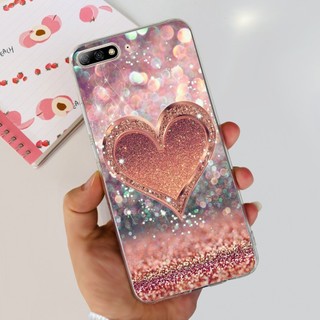 Ốp Lưng Cho Huawei Y7 Pro (2018) Vỏ Hoạt Hình Hoa Đá Cẩm Thạch Phổ Biến Vỏ Điện Thoại Trong Suốt Mềm Cho Huawei Y7Pro 2018 Vỏ