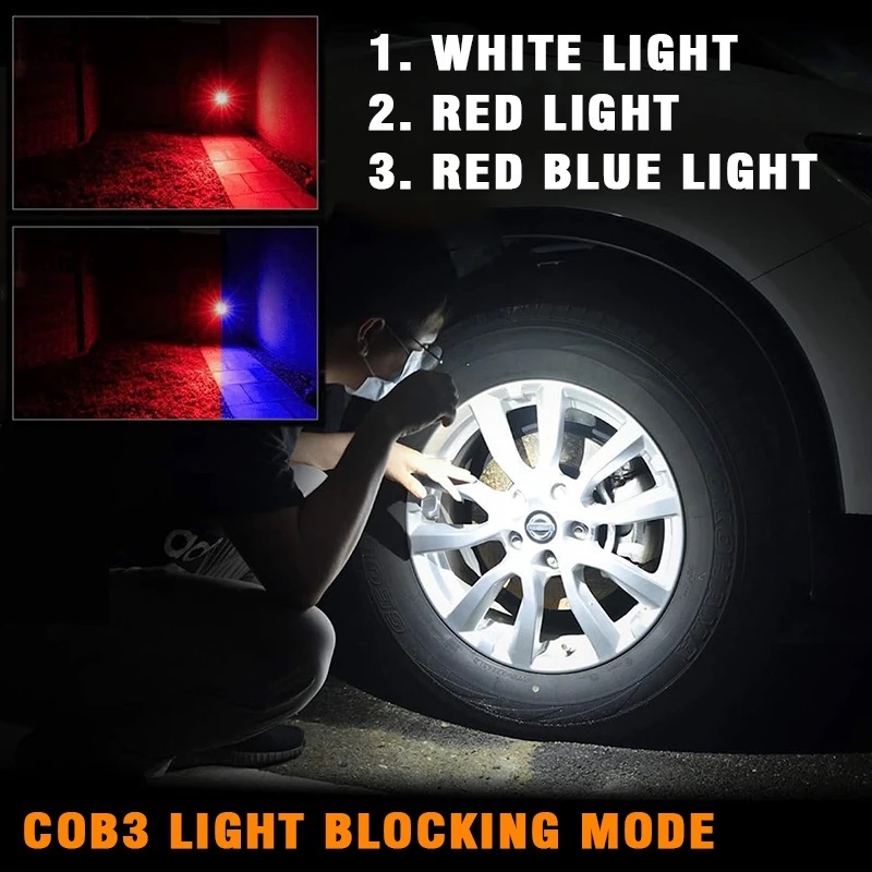 ECILY Đèn pin đa chức năng cầm tay STD01 2XPG + COB LED Mini Đèn pin LED TYPE-C Đèn làm việc có thể sạc lại