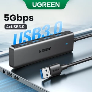 Ugreen USB 3.0 Hub 4 cổng USB A Splitter Bộ mở rộng USB siêu mỏng cho bàn phím chuột Ổ đĩa Flash Máy in đĩa U Tương thích với máy tính xách tay Máy tính để bàn PC Xbox PS5 Hệ thống ô tô