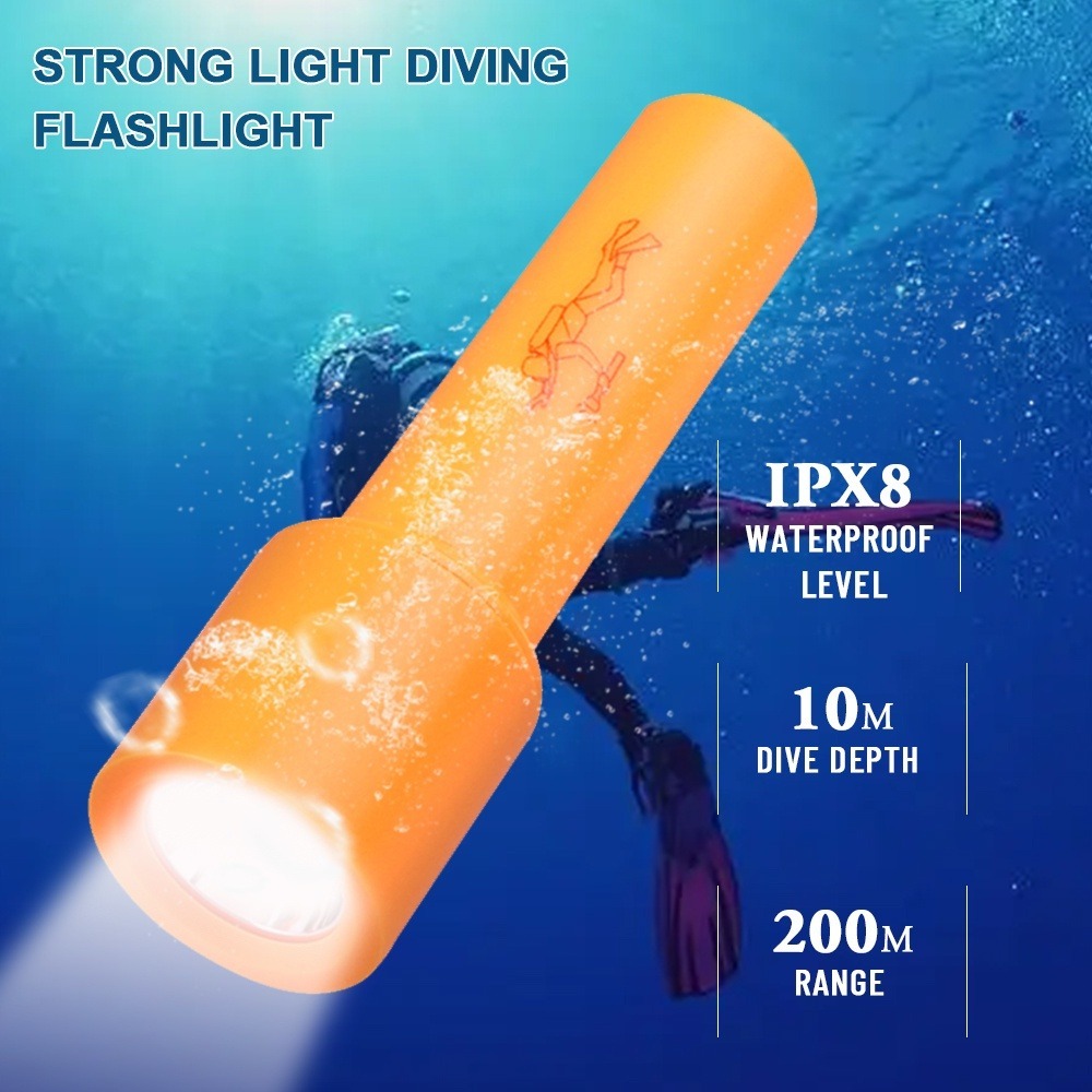 Đèn Pin Mini Lặn Dưới Nước - 3 Chế Độ, Phù Hợp Câu Cá Đêm Ngoài Trời