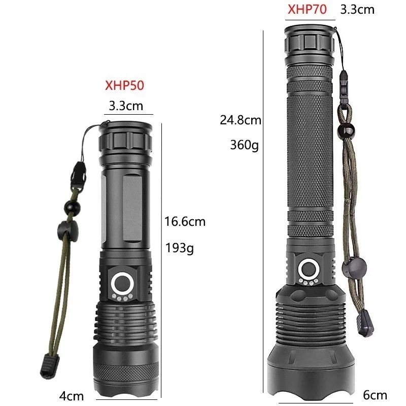 Ecily Siêu Sáng XHP70 Đèn Pin USB Sạc Zoom LED Torch 26650 Pin Cắm Trại Ngoài Trời