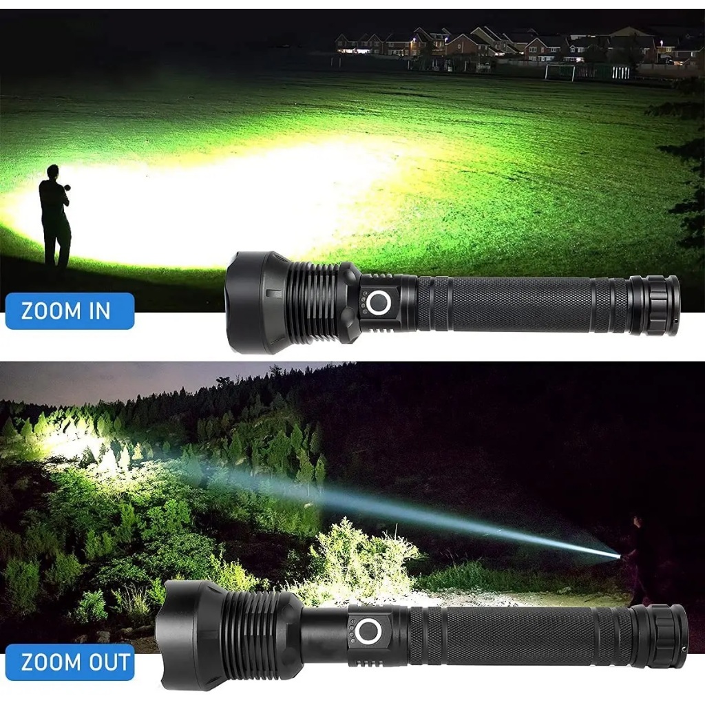 Ecily Siêu Sáng XHP70 Đèn Pin USB Sạc Zoom LED Torch 26650 Pin Cắm Trại Ngoài Trời