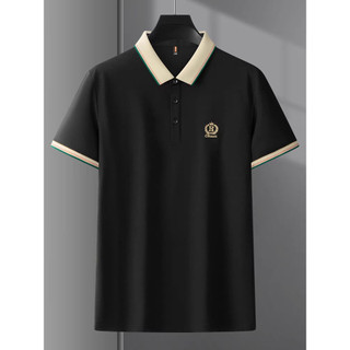 DICHUANGZHE Áo sơ mi polo tay ngắn chất lượng cao dành cho nam mùa hè ve áo công sở thêu áo polo