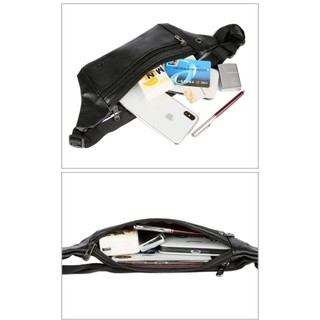 Túi da thật đa năng đeo thắt lưng chống thấm nước cho nam nữ, đựng điện thoại, ví, thu ngân, zero wallet