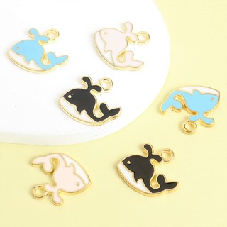 15 Chiếc Hoạt Hình Xanh / Hồng / Đen Cá Voi Men Quyến Rũ Trẻ Em Bé Gái Dễ Thương Làm Vòng Cổ Vòng Tay Bông Tai Mặt Dây Phụ Kiện Hoàn Hảo Cho Trang Trí Tiệc Và DIY Cặp Đôi Quà Tặng Nhỏ