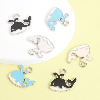 15 Chiếc Hoạt Hình Xanh / Hồng / Đen Cá Voi Men Quyến Rũ Trẻ Em Bé Gái Dễ Thương Làm Vòng Cổ Vòng Tay Bông Tai Mặt Dây Phụ Kiện Hoàn Hảo Cho Trang Trí Tiệc Và DIY Cặp Đôi Quà Tặng Nhỏ
