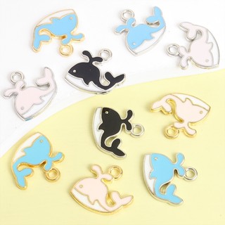 15 Chiếc Hoạt Hình Xanh / Hồng / Đen Cá Voi Men Quyến Rũ Trẻ Em Bé Gái Dễ Thương Làm Vòng Cổ Vòng Tay Bông Tai Mặt Dây Phụ Kiện Hoàn Hảo Cho Trang Trí Tiệc Và DIY Cặp Đôi Quà Tặng Nhỏ