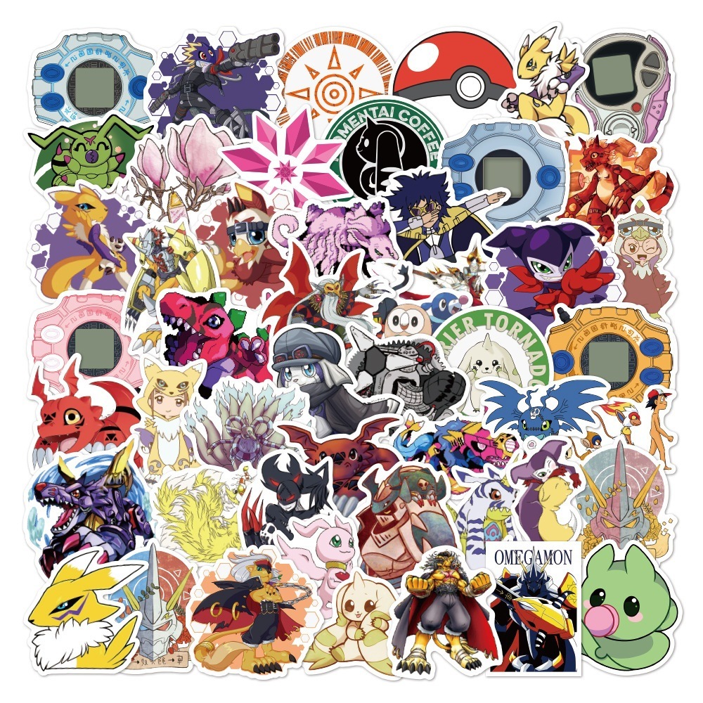 Nhãn dán Digimon Adventure ~ 100 cái / bộ Nhãn dán Graffiti chống nước ...