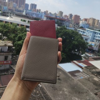Ví Da Thật Mini Đựng Tiền Xu / Thẻ Thiết Kế Đơn Giản Thời Trang Cho Nữ