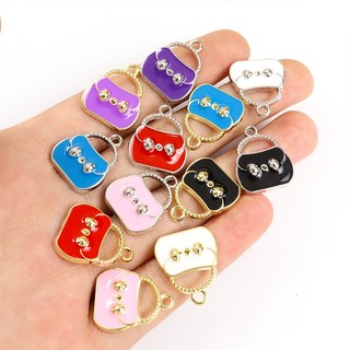 10 Chiếc Sáng Tạo Nữ Túi Xách Men Nhỏ Giọt Dầu Quyến Rũ Dây Xích Điện Thoại Móc Khóa Nhiều Màu Sắc Túi Tạo Kiểu Mặt Dây Trang Sức Vui Vẻ Phụ Kiện Phù Hợp Với DIY Quà Tặng Cho Nữ Cô Gái
