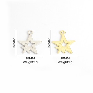 10 Chiếc Shining Kim Cương Giả Kẻ Sọc Đôi Pentagram Thiết Kế Men Quyến Rũ Tính Khí Đơn Giản Phụ Kiện Trang Sức Vòng Cổ DIY Vòng Tay Bông Tai Rỗng Mặt Dây Ngôi Sao Năm Cánh