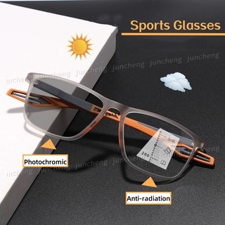 Siêu Nhẹ TR90 Thể Thao Photochromic Chống Bức Xạ Kính Dành Cho Nữ Chống Ánh Sáng Xanh Kính Mắt Hình Chữ Nhật Bóng Chuyển Đổi Kính Mát Kính Mắt
